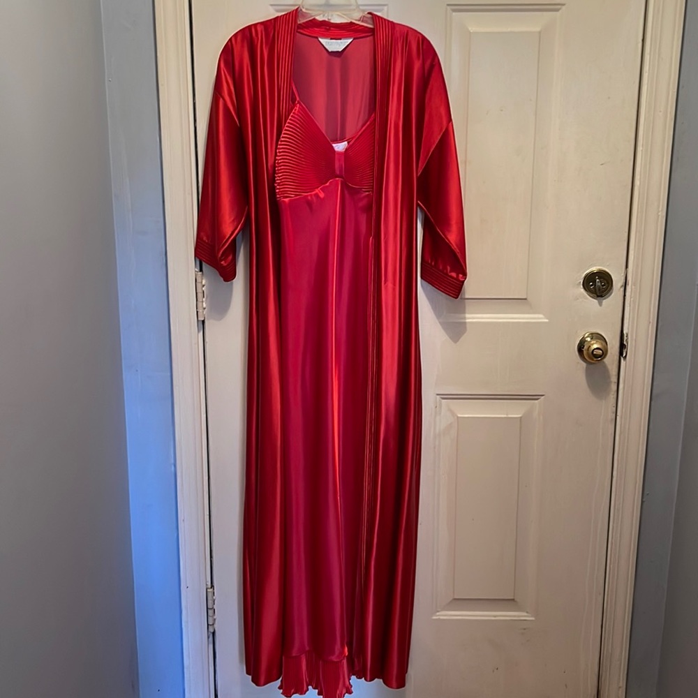 Satin Robe and Nightgown Set